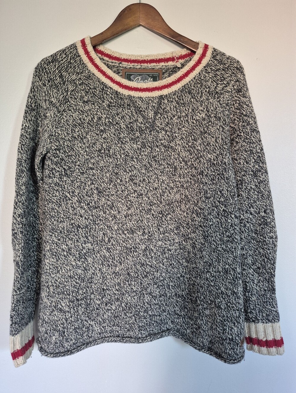 Roots Heritage Salt & Pepper Oval Neck Sweater Small